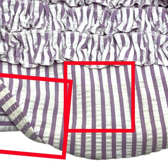 Ruffle Butts Purple and White Stripe Seersucker Two-Piece. Size. 18-24 Months. - Picture 4 of 5